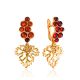 Grapevine Motif Amber Earrings, image 