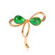 Classy Bow Motif Amber Brooch, image 