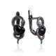 Blackened Snake Motif Earrings With Cherry Amber, image 