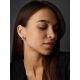 Chic Golden Earrings With Topaz, image , picture 3