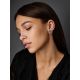 White Gold Floral Earrings With Diamonds, image , picture 3