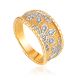 Chic Floral Motif Ring With Crystals, Ring Size: 7 / 17.5, image 