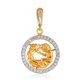 Dazzling Gemini Sign Pendant With Crystals, image 
