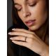 Trendy Golden Ring With White Diamonds, Ring Size: 6 / 16.5, image , picture 4