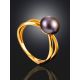 Minimalist Dark Pearl Ring, Ring Size: 6 / 16.5, image , picture 2
