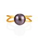 Minimalist Dark Pearl Ring, Ring Size: 6 / 16.5, image , picture 3