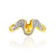 Wavy Ring With Crystals, Ring Size: 7 / 17.5, image , picture 3