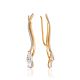 Refined Climber Earrings With Drop Shaped Crystals, image 