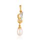 Refined Pearl Pendant With Dazzling Crystals, image 