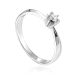Refined Ring With Crystal Centerstone, Ring Size: 8.5 / 18.5, image 