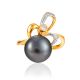 Classy Dark Pearl Ring With Shimmering Crystals, Ring Size: 6 / 16.5, image , picture 3