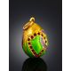 Chic Green Enamel Egg Pendant With Pink Crystals The Romanov, image , picture 2