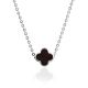 Chain Necklace With Amber Clover Pendant, image 