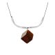 String Necklace With Dark Cherry Amber Pendant, image 