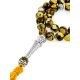 33 Mosaic Amber Muslim Prayer Beads With Tassel The Dalmatian, image 