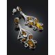 Openwork Earrings With Amber, image , picture 2