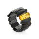 Dark Amber Cuff Bracelet With Insect, image , picture 3