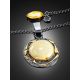 Handcrafted Chain Necklace With Bold Amber Pendant, image , picture 2