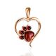 Heart Motif Pendant With Amber Paw, image , picture 3