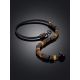 Textile Cord Necklace With Mix Tone Amber Beads, image , picture 2