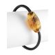 Leather Strap Bracelet With Textured Amber Centerstone, image , picture 3