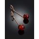 Classy Chain Earrings With Amber Balls, image , picture 2
