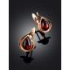 Refined Cherry Colored Amber Earrings, image , picture 2