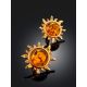 Sun Earrings With Amber Centerstones, image , picture 2