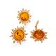 Sun Earrings With Amber Centerstones, image , picture 4