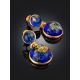 Iridescent Blue Amber Earrings, image , picture 2