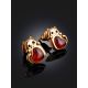 Amber Cat Stud Earrings, image , picture 2