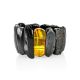 Dark Amber Cuff Bracelet With Insect, image 