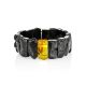 Bold Black Amber Bracelet With Insect, image 