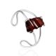 Designer Cuff Bracelet With Dark Amber, image 