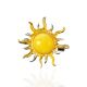 Bright Amber Sun Brooch, image 