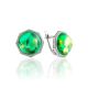 Elegant Green Amber Earrings, image 