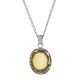 Handcrafted Chain Necklace With Bold Amber Pendant, image 