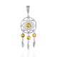 Designer Dream Catcher Pendant With Amber, image 
