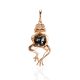 Gilded Frog Pendant With Amber And Crystals, image 