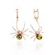 Chic Spider Design Earrings With Amber, image 