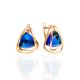 Bright Blue Amber Earrings, image 