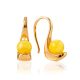 Sleek Earrings With Natural Amber, image 