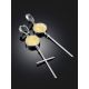 Bold Mismatched Earrings With Cross And Amber The Palazzo, image , picture 2