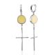 Bold Cross Earrings With Milky Colored Amber The Palazzo, image 