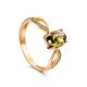Amber Ring In Gold With Green Crystals The Raphael, Ring Size: 5 / 15.5, image 
