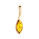 Chic Amber Pendant In Gold-Plated Silver The Adagio, image 