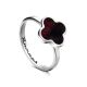 Alhambra Amber Ring In Sterling Silver The Monaco, Ring Size: 5 / 15.5, image 