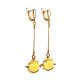 Dangle Amber Earrings In Gold-Plated Silver The Sphere, image 