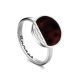 Geometric Amber Ring In Sterling Silver The Monaco, Ring Size: 8 / 18, image 