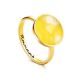 Minimalistic Amber Ring In Gold-Plated Silver The Monaco, Ring Size: 11.5 / 21, image 
